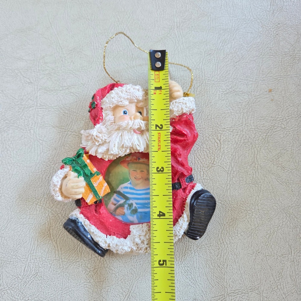 Santa Picture Frame Ornament Christmas Keepsake Holiday Decoration - Picture 2 of 6